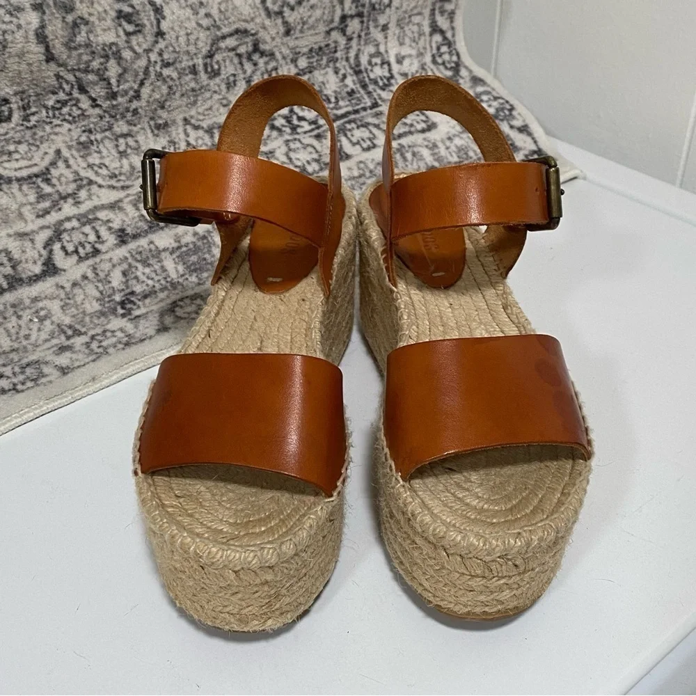Soludos Minorca High Platform Wedge in Nude Size 6